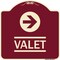Signmission Designer Series Valet Right Arrow, Burgundy Heavy-Gauge Aluminum Sign, 18" x 18", BU-1818-22743 A-DES-BU-1818-22743 - alternate 1